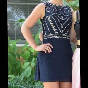 Short navy formal dress
